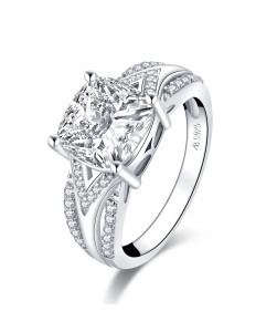 925 sterling silver fat rectangular cut engagement ring