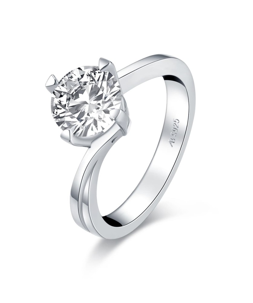 925 silver round 8mm single head wedding ring