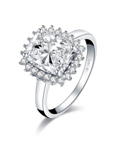 925 sterling silver fat rectangular cut engagement ring