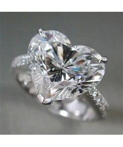925 sterling silver 7.5ct heart-shaped cut personality ring