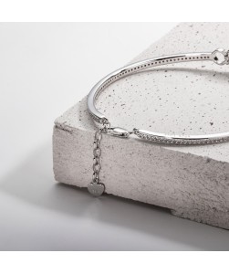 S925 1CT Mozambique diamond round bag bracelet 17+4cm